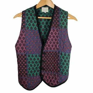 Vntg Anne Marie Quilted Patchwork Vest. SMALL. #0213